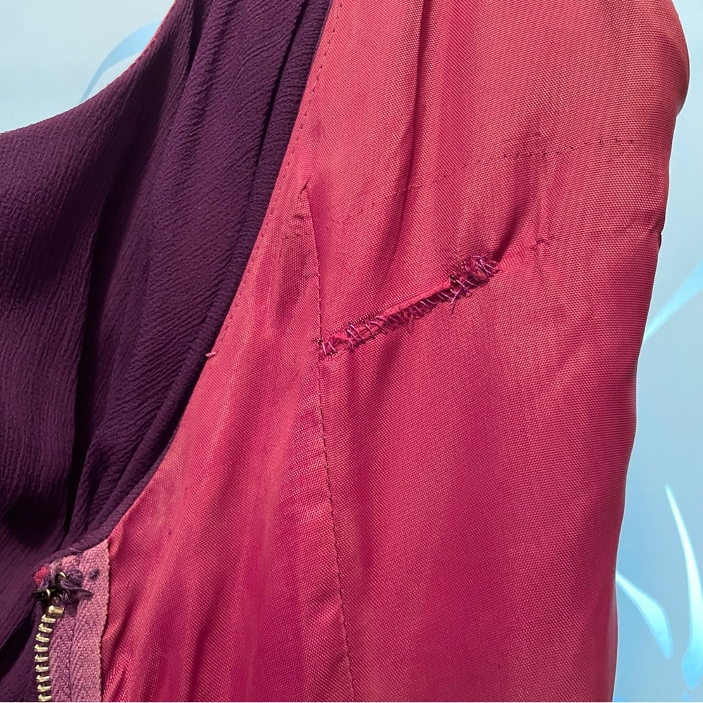 Vintage Purple Lined Crepe Formal Maxi Dress - Picture 11 of 14